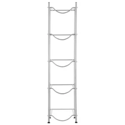 5-vånings vattenkannahållare, enkelrad vattenflaskställ för 5 flaskor, hållbart silverdesign, platsbesparande lösning