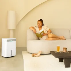 VONROC Avfuktare 40L/dag – WiFi & Appstyrning | Silverjon- & Kolfilter | För upp till 50 m² | 5,5L Tank