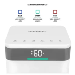 VONROC Avfuktare 12L/dygn – WiFi – Tvättläge – Luftfilter – 2L tank