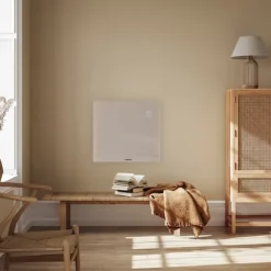 VONROC Elvärmare 1000W – Glaspanel & WiFi | För rum upp till 12 m² | Timer & termostat | Beige