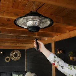 VONROC VONROC 1500W Hängande Terrassvärmare – Infraröd takvärmare med fjärrkontroll och IP44 skydd