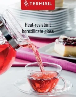 VÄRMEBESTÅENDE KAFFE- OCH TEKANNA AV GLAS 1,0 L MAJA TERMISIL