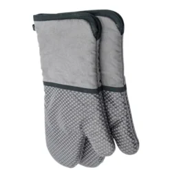 Värmebeständiga Mikrovågshandskar i Silikon med Mesh - Halkfria, Anti-Skållning (1 Par)