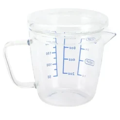 Värmebeständigt glasmåttkopp mjölkvåg måttkanna med lock köksredskap (250ml)