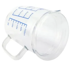 Värmebeständigt glasmåttkopp mjölkvåg måttkanna med lock köksredskap (250ml)