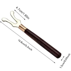 Värmeisolerande teklämma gaffel med trähandtag - gjutjärnshuvud