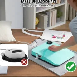 Värmepress 12 x 10 i bärbar, enkel press, sublimeringsöverföring, DIY T-shirt, hög värme och precision