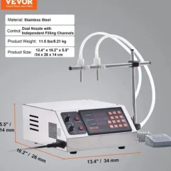 Vätskefyllningsmaskin, Dubbel Munstycke, Digital Kontroll, 30-4000 ml