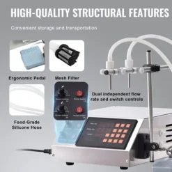 Vätskepåfyllningsmaskin, 30-4000 ml kapacitet, automatisk flaskfyllare för mjölk, vatten, vin, sojasås m.m.