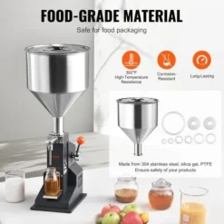 Vätskepåfyllningsmaskin, 28x28x70 cm, rostfritt stål, justerbar