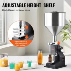 Vätskepåfyllningsmaskin, 28x28x70 cm, rostfritt stål, justerbar