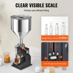 Vätskepåfyllningsmaskin, 28x28x70 cm, rostfritt stål, justerbar