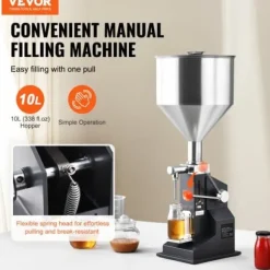 Vätskepåfyllningsmaskin, 28x28x70 cm, rostfritt stål, justerbar