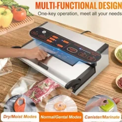 130W 90 Kpa multifunktionell vakuumförseglingsmaskin för torr och våt mat, effektiv värmeavledning, säker att använda