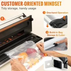 130W 90 Kpa multifunktionell vakuumförseglingsmaskin för torr och våt mat, effektiv värmeavledning, säker att använda