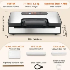 130W 90 Kpa multifunktionell vakuumförseglingsmaskin för torr och våt mat, effektiv värmeavledning, säker att använda
