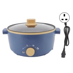 800W elektrisk spis 2,5L 3 hastighetskontroll Enkellagers multifunktionell elektrisk grytkokare UK-kontakt 220V