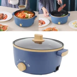 800W elektrisk spis 2,5L 3 hastighetskontroll Enkellagers multifunktionell elektrisk grytkokare UK-kontakt 220V