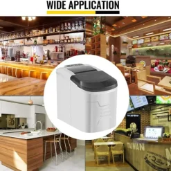 112W 12kg bärbar elektrisk ismaskin med kortfattad kontroll, snabb istillverkning, justerbara stora eller små isbitar, hänsynsfull design