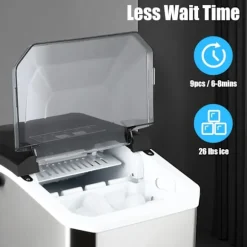 110W 12kg/24 timmar stationär helautomatisk kulformad ismaskin för hushåll med automatisk rengöringsfunktion