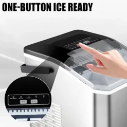 110W 12kg/24 timmar stationär helautomatisk kulformad ismaskin för hushåll med automatisk rengöringsfunktion