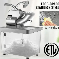 300W 180kg/H elektrisk snökon maskin med 34L integrerad förvaringslåda, hög krosseffektivitet, brett inlopp, lätt att använda