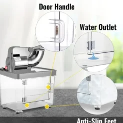 300W 180kg/H elektrisk snökon maskin med 34L integrerad förvaringslåda, hög krosseffektivitet, brett inlopp, lätt att använda