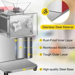 850W 250kg/H 7mm skärtjocklek kommersiell elektrisk köttskärare, hög effektivitet, låg ljudnivå, lätt att rengöra, hög tillämpbarhet