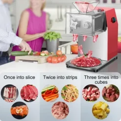 850W 250kg/H 7mm skärtjocklek kommersiell elektrisk köttskärare, hög effektivitet, låg ljudnivå, lätt att rengöra, hög tillämpbarhet