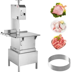 2200W kommersiell elektrisk köttbandsåg i rostfritt stål, högpresterande bensågmaskin för effektiv köttbearbetning.