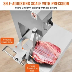 2200W kommersiell elektrisk köttbandsåg i rostfritt stål, högpresterande bensågmaskin för effektiv köttbearbetning.