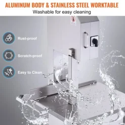 2200W kommersiell elektrisk köttbandsåg i rostfritt stål, högpresterande bensågmaskin för effektiv köttbearbetning.