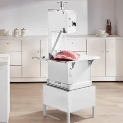 2200W kommersiell elektrisk köttbandsåg i rostfritt stål, högpresterande bensågmaskin för effektiv köttbearbetning.