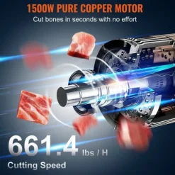 1500W kommersiell elektrisk köttbandsåg i rostfritt stål, kraftfull och hållbar sågmaskin.