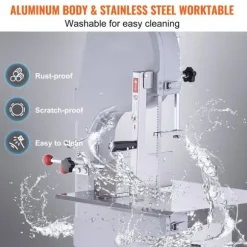 1500W kommersiell elektrisk köttbandsåg i rostfritt stål, kraftfull och hållbar sågmaskin.