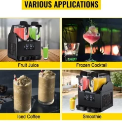 380W kommersiell slushmaskin med 2x2,5 L tank, bekväm manöverpanel, snabb kylning, användarvänlig design, bred applikation