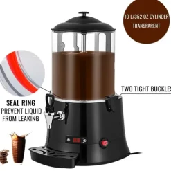 400W 10L 30-90°C varmchokladmaskin med avtagbar droppbricka, choklad tempereringsmaskin, lätt att använda och rengöra