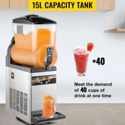 500W 15L singel tank slushmaskin, fryst dryckesmaskin, högkvalitativa material, effektiv kylning, exakt kontroll, lätt att använda