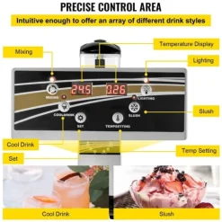500W 15L singel tank slushmaskin, fryst dryckesmaskin, högkvalitativa material, effektiv kylning, exakt kontroll, lätt att använda