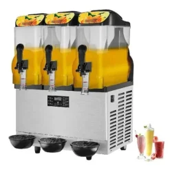 1100W 12L x 3 tankar slushmaskin för hem och kommersiellt bruk, snabb kylning och blandning, tyst drift, lätt att använda
