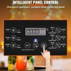 1100W 12L x 3 tankar slushmaskin för hem och kommersiellt bruk, snabb kylning och blandning, tyst drift, lätt att använda