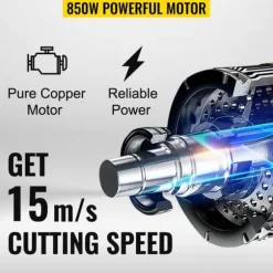 850W 4-180mm 15m/s benskärmaskin med 380x365mm arbetsbord med skala, säker att använda, bred applikation