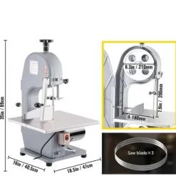 850W 4-180mm 15m/s benskärmaskin med 380x365mm arbetsbord med skala, säker att använda, bred applikation