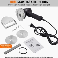 80W 100mm professionell turkisk kebabkniv, elektrisk sawama-kniv, kommersiell gyroskopskärare i rostfritt stål