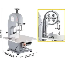 850W 15m/s kommersiell benskärningsmaskin med 3 sågblad, rymlig arbetsbänk med skala, pålitliga skydd, användarvänliga detaljer