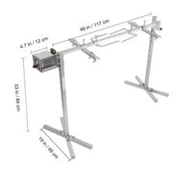 52W 4RPM 60kg lastkapacitet elektrisk spettgrill för hela djur, BBQ grill för olika typer av kött, 8 justerbara höjder, bra stabilitet