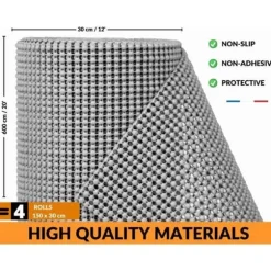 WEEWAM Kökslådans bottenrulle, halkfri Icke-häftande skyddsmatta för lådskåp Hylla Skåp 30 x 600 cm