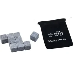 Whiskey Stones - TRIXES - Set med 9 st - Sammetspåse - Späds inte ut - Kyls snabbt