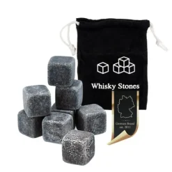 Whiskeystenar återanvändbara isbitar i rostfritt stål med förvaringslåda som passar perfekt för whisky kylstenar kylbitar
