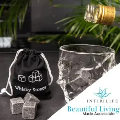Whiskeystenar återanvändbara isbitar i rostfritt stål med förvaringslåda som passar perfekt för whisky kylstenar kylbitar